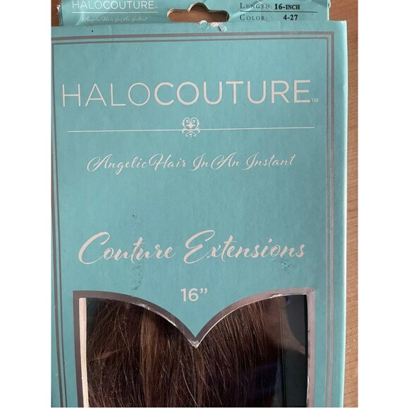 Halo couture hair extensions halo wire 16” color 4/27 medium brown w highlights main image 9